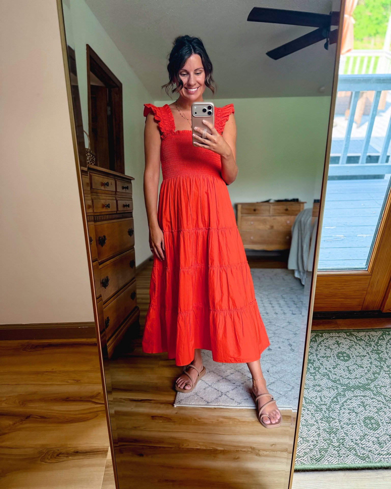 xs in my dress. Love this color🍅 (the straps do have a plastic piece to hold them in place—could make somebody with sensitive skin uncomfortable)
6 in my croc sandals

#LTKPetite #LTKootd #LTKSeasonal