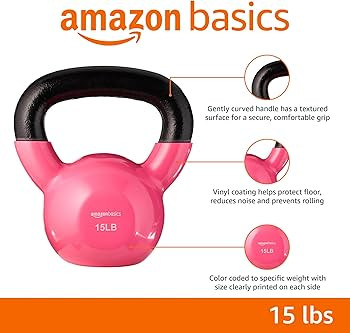 Amazon Basics Vinyl Coated Cast Iron Kettlebell | Amazon (US)