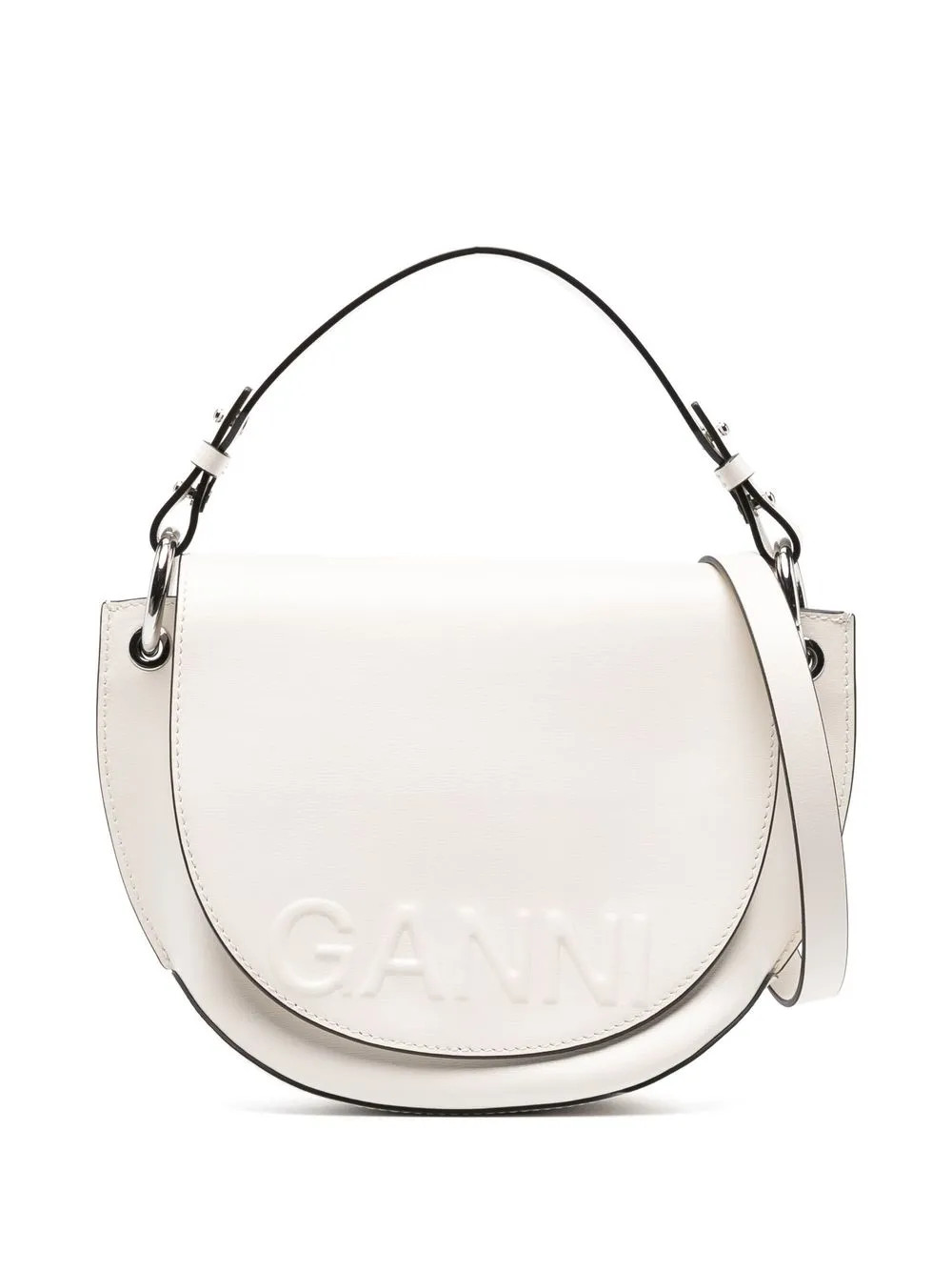 GANNI embossed-logo Shoulder Bag - Farfetch | Farfetch Global