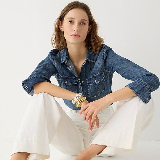 Slim-fit chambray shirt | J.Crew US