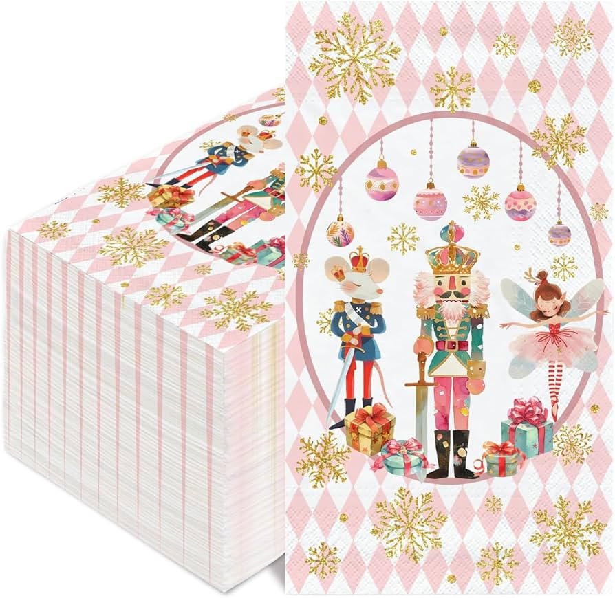 50 PCS Christmas Guest Napkins Disposable Vintage Nutcracker Napkins for Christmas Winter Snow Th... | Amazon (US)