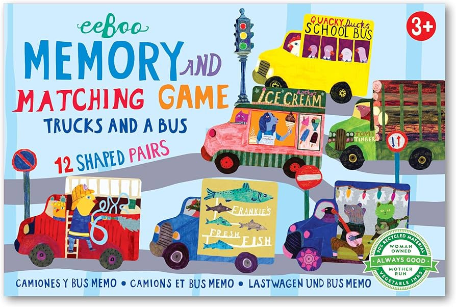 eeBoo: Trucks and a Bus Little Memory Matching Game, Developmental and Educational, Sharpens Reco... | Amazon (US)