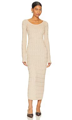 L'Academie Cadee Cable Dress in Beige from Revolve.com | Revolve Clothing (Global)