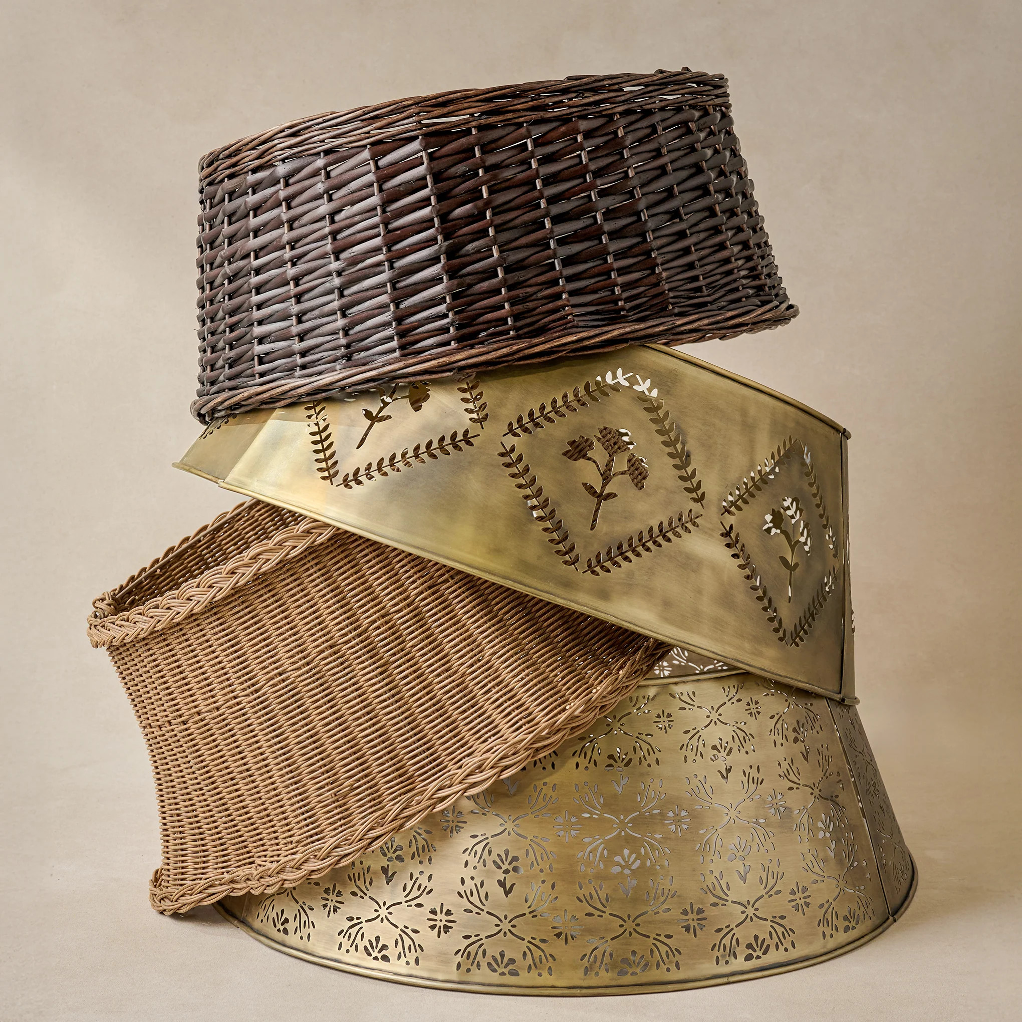 Antique Brass Finish Tree Collar | Magnolia