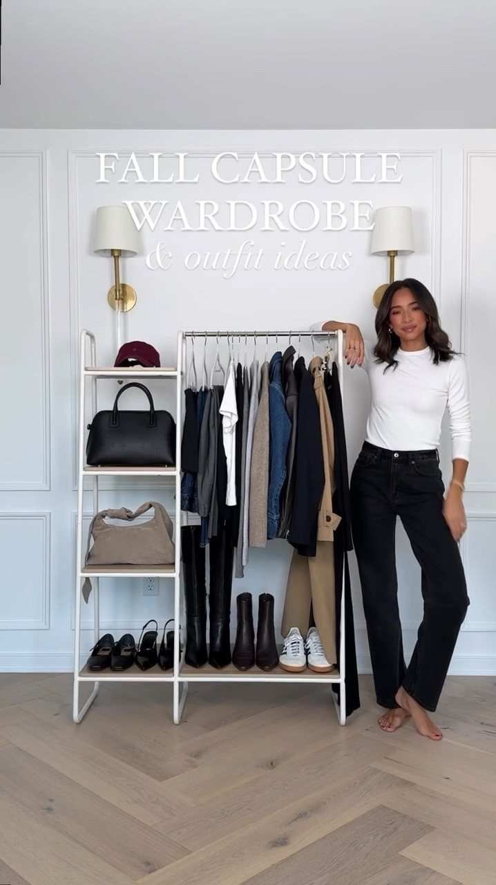 Fall capsule wardrobe 🍂 Sizing details below 👇🏽

white tee - size XS 
neutral long sleeve - size XS
tan sweater - size small 
grey sweater - size small
cardigan - size XS
denim shirt - size small 
moto jacket - size small
black blazer - size small 
trench coat - size small
midi dress - size XS
jeans - 26 long 
black trousers - size 4 tall 
grey trousers - size 4 reg
mini skirt - size XS

Fall outfit 
Fall fashion
Fall essentials
Closet staples
Closet essentials 

#LTKStyleTip #LTKFindsUnder100 #LTKSeasonal
