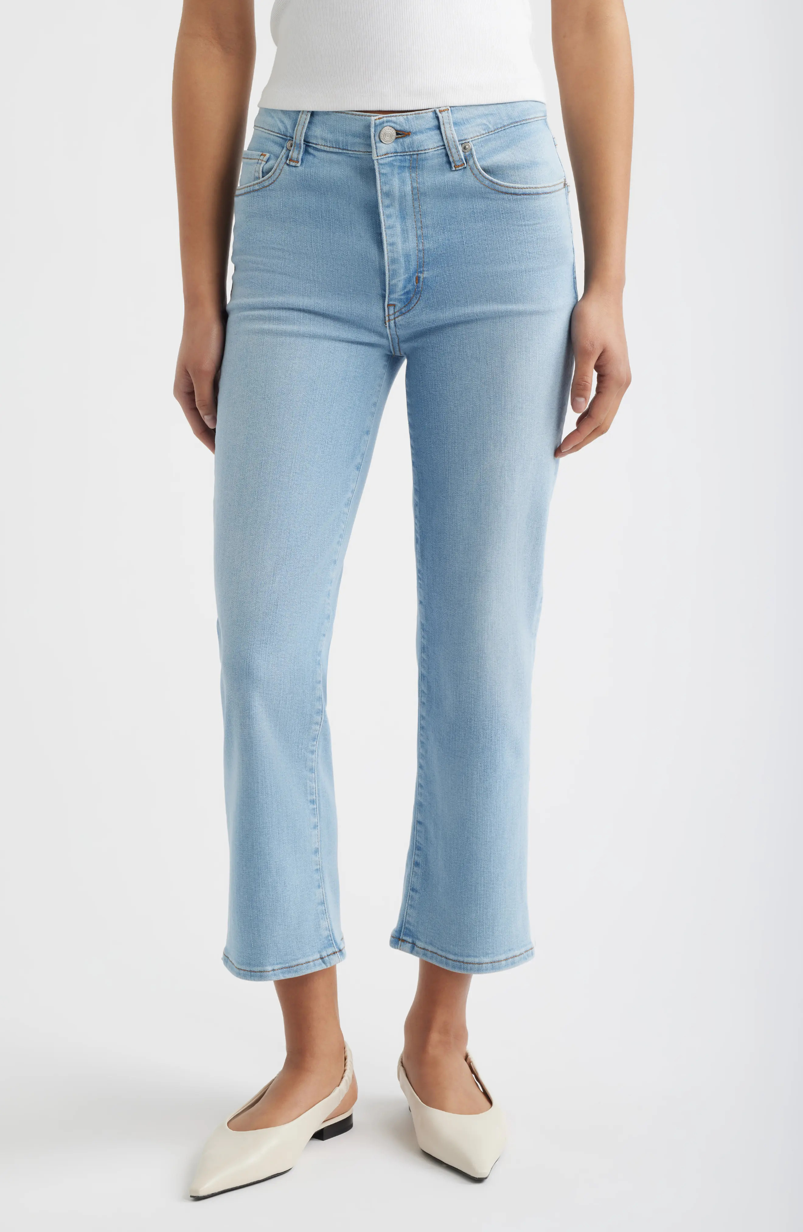 FRAME Pixie Le Sleek Straight High Waist Ankle Straight Leg Jeans (Women) | Nordstrom | Nordstrom