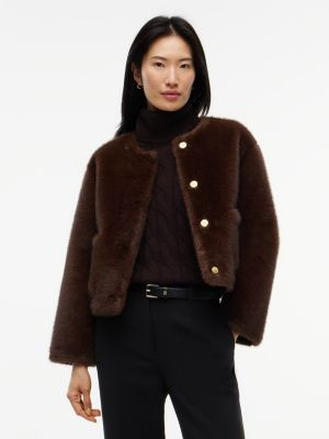 Tommy Hilfiger Women's Faux Fur Lady Jacket - Chocolate - L | Tommy Hilfiger (US)