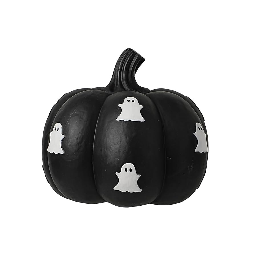 Halloween Black Pumpkin Decorations with Cute White Ghosts for Halloween Table Centerpiece Indoor... | Amazon (US)