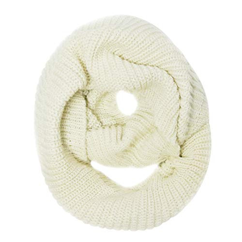 Wrapables Thick Knitted Winter Warm Infinity Scarf - Ivory | Amazon (US)