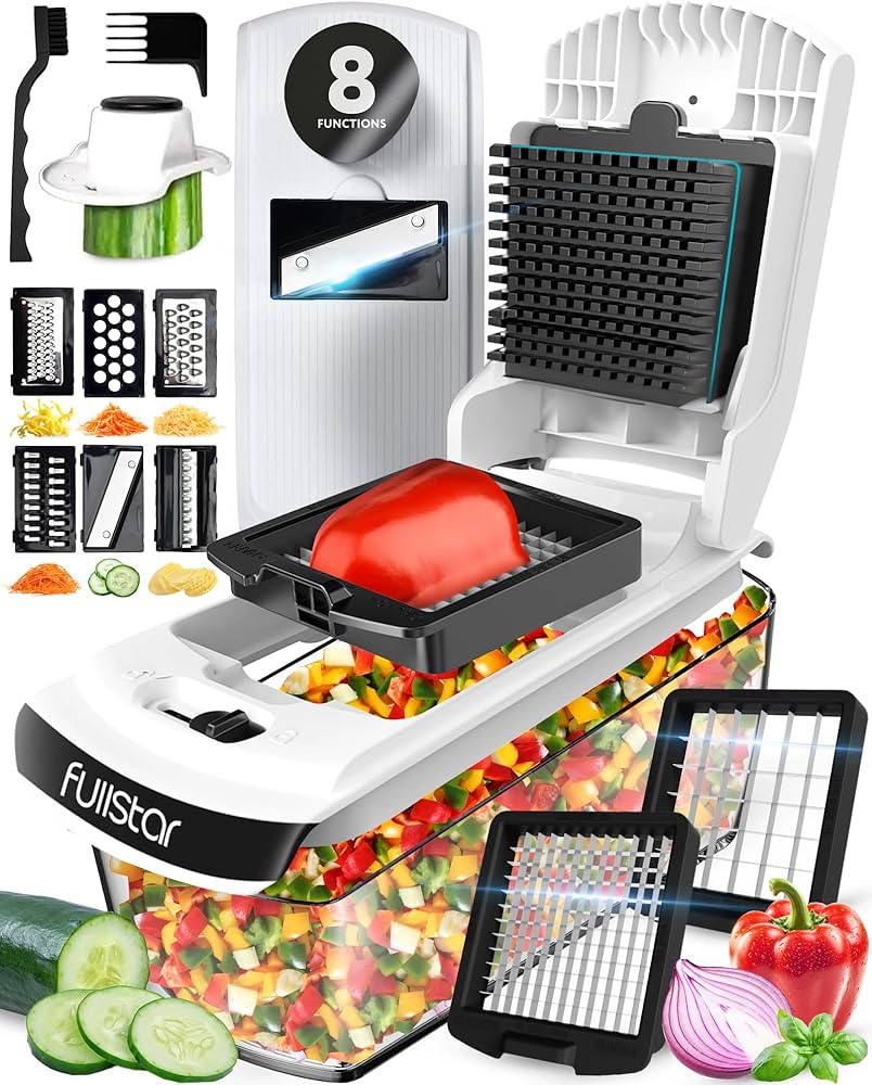 Fullstar Vegetable Chopper and Spiralizer - Food Chopper with Container, Fruit Slicer, Kitchen Ga... | Amazon (US)