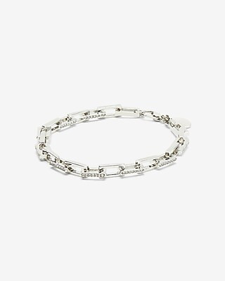 Stone-Embellished Interlocking Chain Bracelet | Express