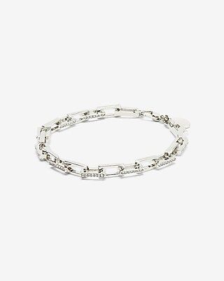Stone-Embellished Interlocking Chain Bracelet | Express