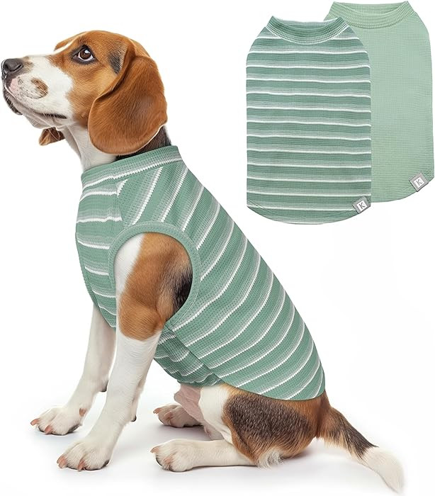 KYEESE 2Pack Waffle Dog Shirts, Lightweight Sleeveless Dog T Shirts for Medium Large Dogs Boy Gir... | Amazon (US)