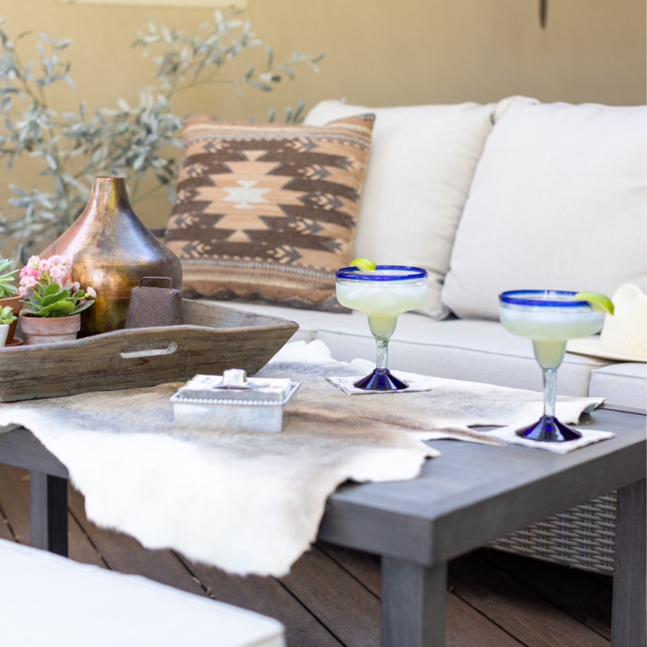 Summer Patio Decor

margarita glasses | rustic decor | western decor | patio accessories | olive branch | faux greenery | cowhide | antiques | vintage | Southworth Interior Design

#LTKFamily #LTKFindsUnder50 #LTKHome