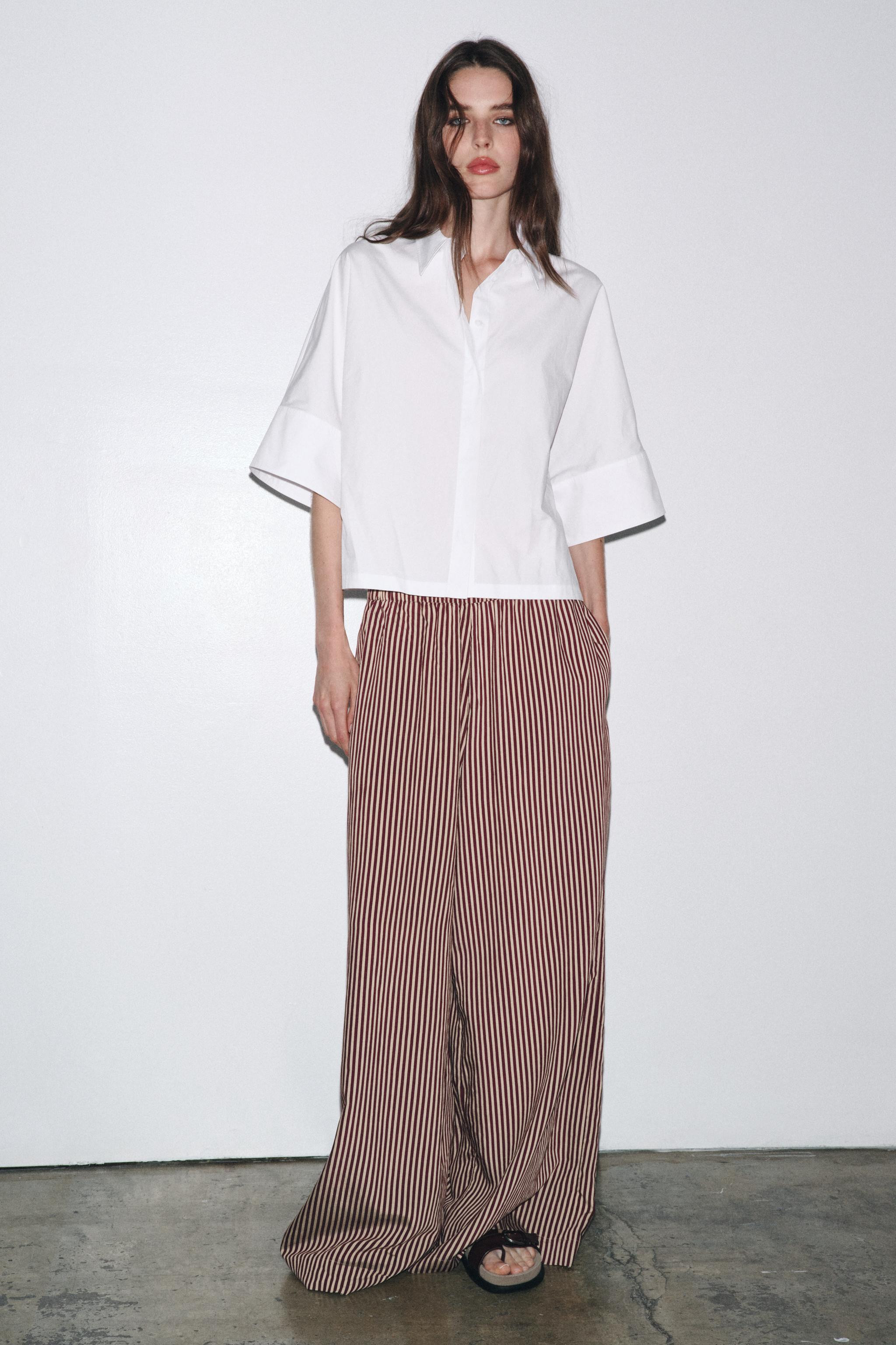 ZW COLLECTION STRIPED FLOWY PANTS | Zara US