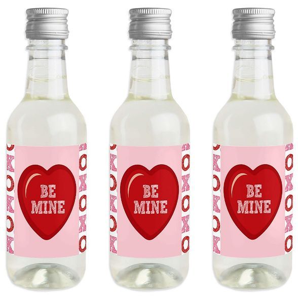 Big Dot of Happiness Conversation Hearts - Mini Wine & Champagne Bottle Label Stickers - Valentin... | Target
