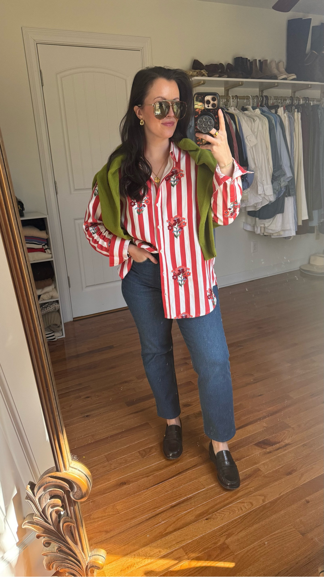 Effortless casual outfit 
Sezane button up
Abercrombie winter denim 
Penny loafers 
Cashmere chartreuse sweater 
Spring transitional outfit 

#LTKdayinmylife #LTKgrwm #LTKootd