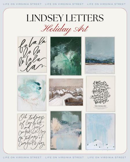 Some of my favorite Lindsay Letters Christmas art designs! Loving the Christmas song art and beautiful winter landscapes! Perfect for decorating your Christmas home for the holidays!
.
#ltkhome #ltkholiday #ltksalealert #ltkfindsunder50 #ltkfindsunder100 #ltkgiftguide #ltkseasonal 

#LTKHoliday #LTKhome #LTKSeasonal