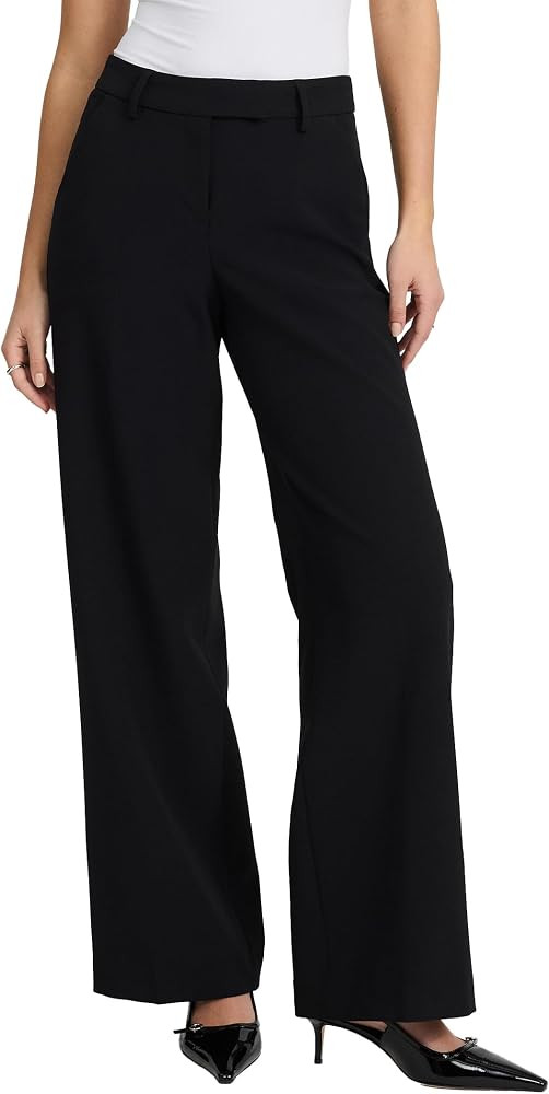 EXPRESS Women's Editor Mid-Rise Relaxed Straight Pants | Amazon (US)