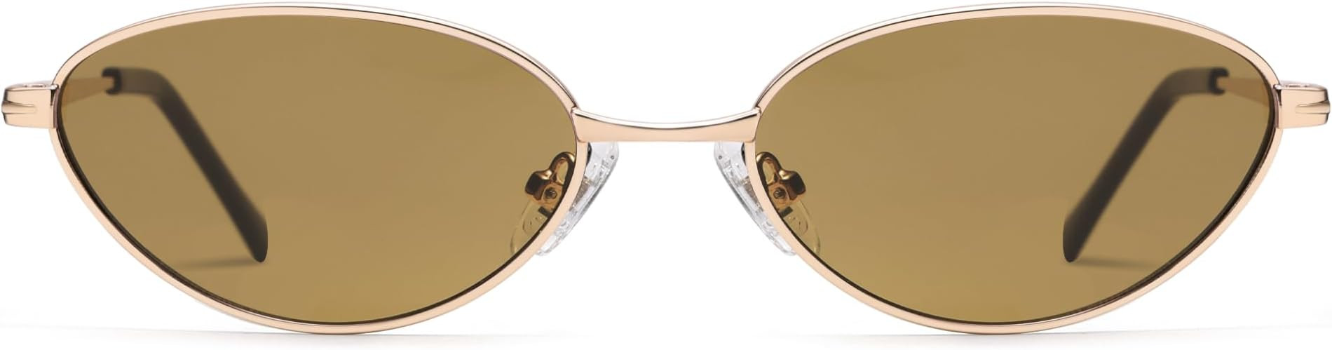 Retro Oval Cat Eye Sunglasses for Women Men, Small Slim Vintage UV400 Sunnies AP3730 | Amazon (US)