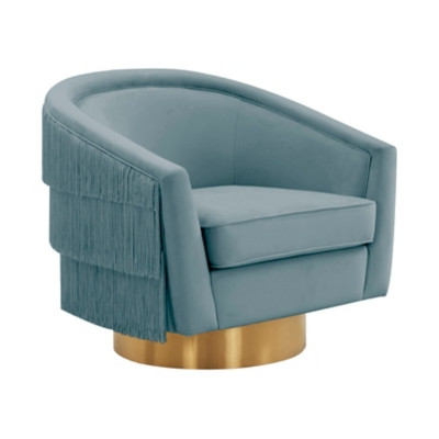TOV Furniture Flapper Bluestone Swivel Chair | Ashley Homestore