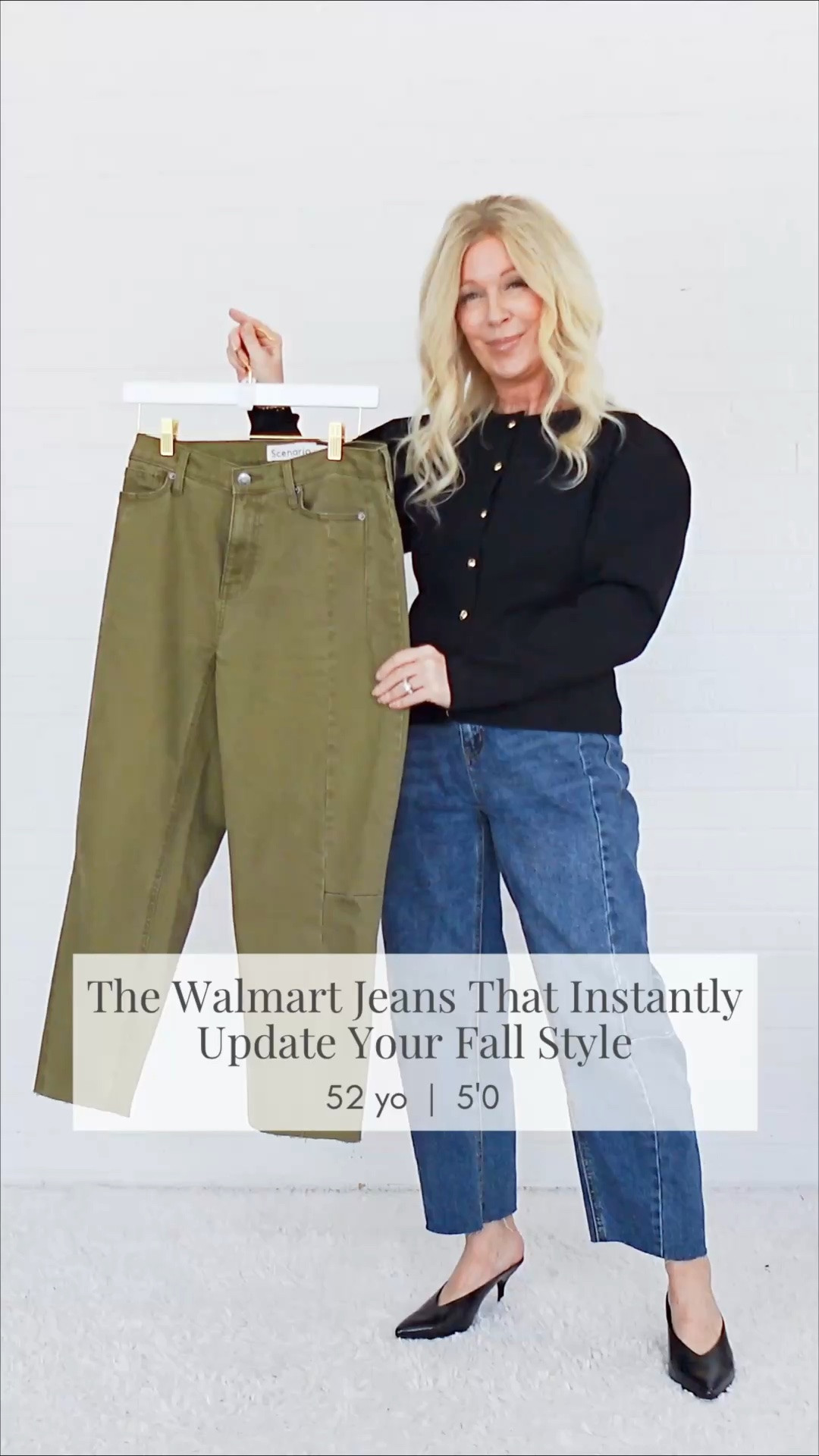 These $32 Walmart jeans are an easy way to update your fall wardrobe.

The olive green feels fresh for Fall 2026.
The baby barrel shape looks modern without being overwhelming.
And they’re a fun alternative to another pair of blue jeans.

Affordable. Comfortable. And so easy to style. 🤎

Valarie 👙
52yo | 5’0” | Generally wear size 2

#fallfashion #falloutfits #womenover40 #womenover50 #womenover60

Fall fashion 2026, Walmart fashion, olive green jeans, baby barrel jeans, affordable fall fashion, petite fashion, midlife fashion, fall outfits, modern denim, women over 45

#LTKSeasonal #LTKOver40 #LTKPetite