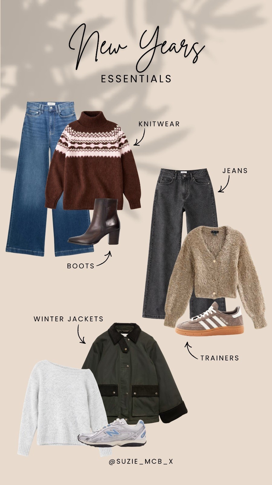New Years Essentials🖤✨


New Look, ASOS, M&S, Boohoo, Jeans, Trainers, Knitwear, Cardigan, Winter Jacket, Winter Boots

#LTKeurope #LTKuk #LTKwinter