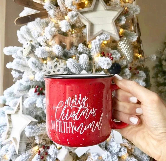 Merry Christmas Ya Filthy Animal Campfire Mug, Home Alone Mug, Funny Christmas Mug, Funny Christm... | Etsy (US)