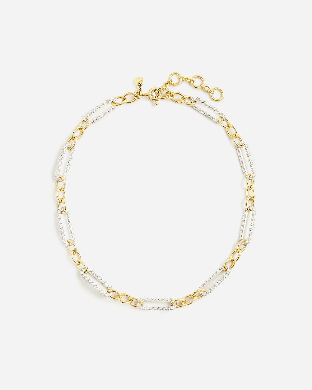 Pavé crystal link necklace | J.Crew US