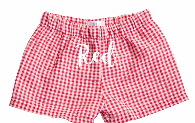 BEST SELLER! Gingham Fully Lined “shortie Shorts” 12m, 18m, 2t, 3t, 4t, 5t, 6, 7 Red, Light B... | Etsy (US)