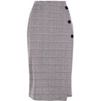 Brown Check Wrap Front Pencil Skirt New Look | New Look (UK)