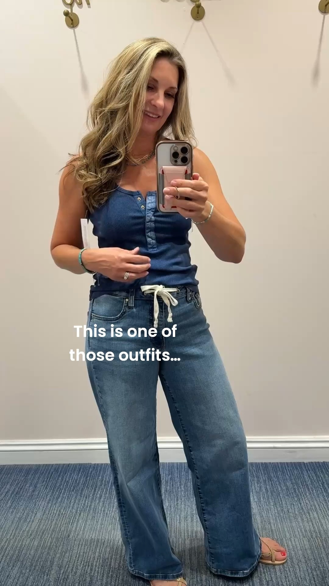Blue feels right 💙 This tank is simple but not boring - I love the snap details down the front that give it a little something extra. Styled with relaxed denim, neutral sandals for summer, and turquoise jewelry. Fits true to size (wearing xs in tank, size 0 in denim).

#LTKgrwm #LTKootd #LTKOver40