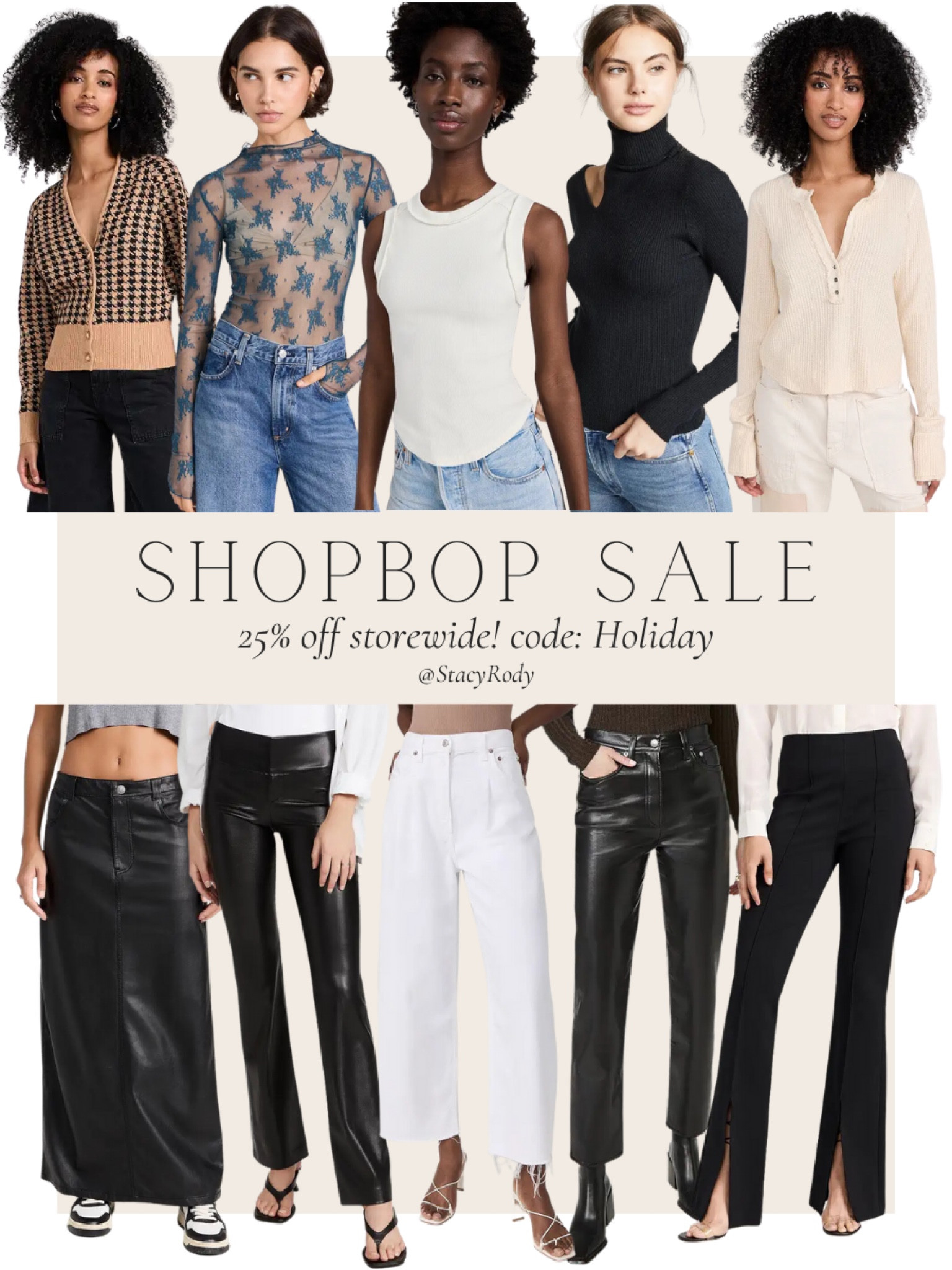 Lace shirts, Free People tank and henly, faux leather pants and skirt, cardigans. Christmas outfit, fall outfit, Shopbop sale, Agolde denim & more. I like to size up one in Agolde denim as they don’t have much stretch at all. 

#LTKsalealert #LTKstyletip #LTKCyberWeek