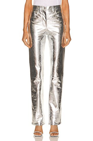 Helmut Lang Mirror Pant in Metallic Silver | FWRD 