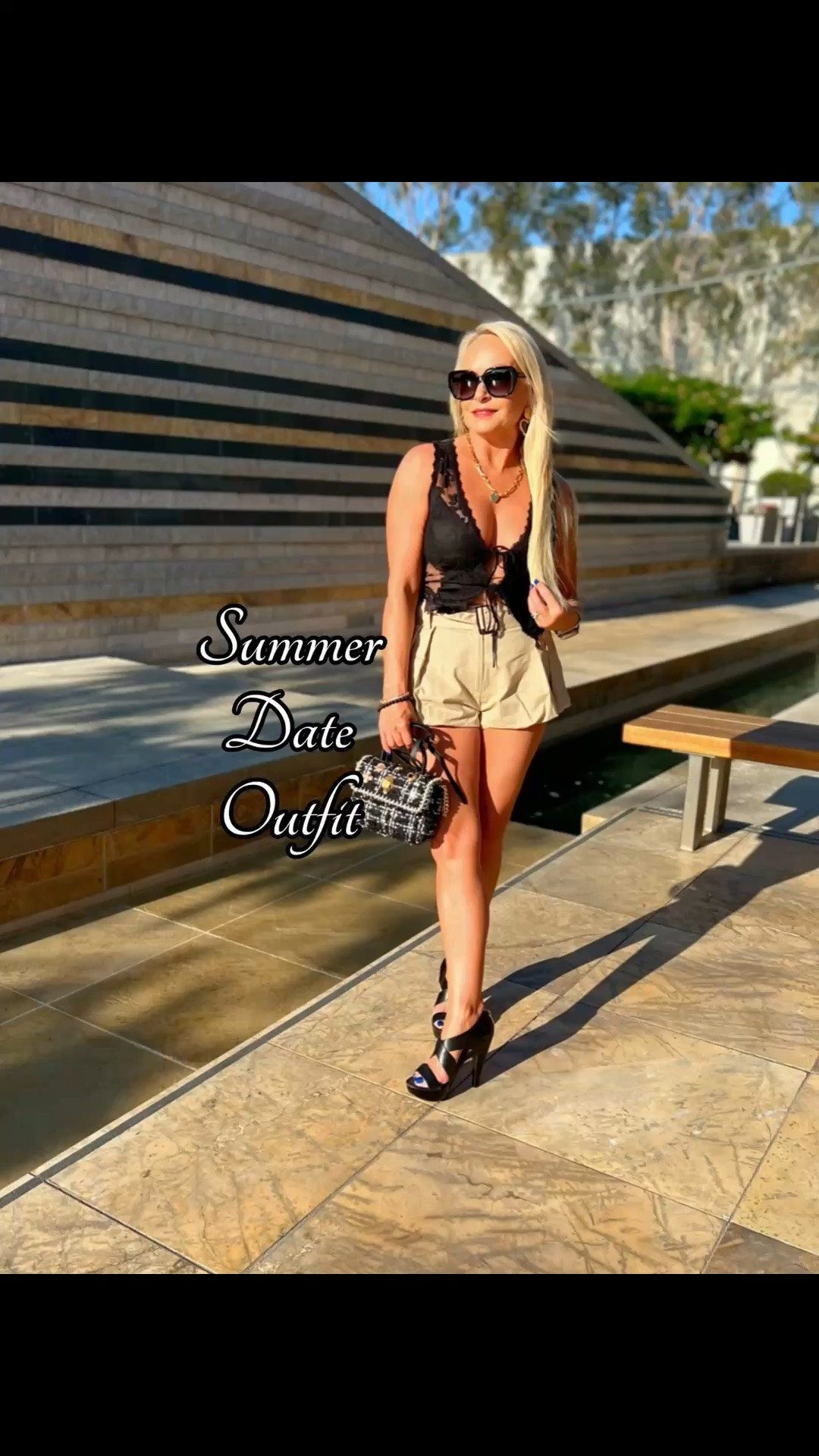 The perfect summer date outfit does exist! Cute bubble shorts and a lace tie top,
Paired with a cute purse and strappy black heels. 

Cute outfits, ootd, ootd inspo,
Ootd style, ootd fashion, date outfit, cute summer outfit

#LTKootd #LTKvlog #LTKPetite