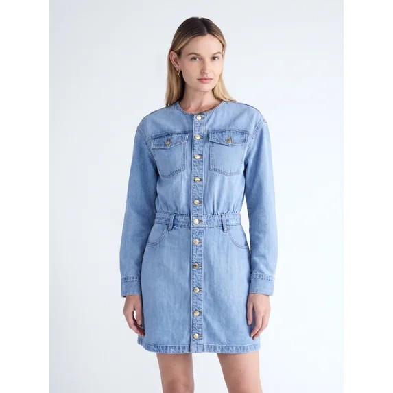 Scoop Women's and Women's Plus Mini Button Front Dress, Sizes XS-4X | Walmart (US)