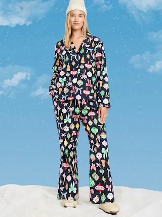 Printed Flannel Pajama Pant Set for Women | Old Navy (US)