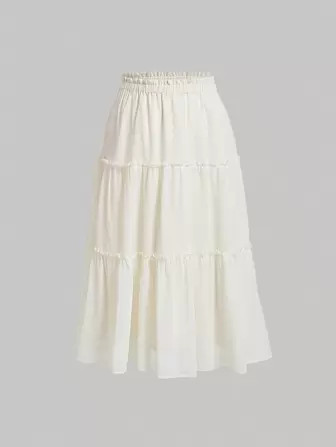 SHEIN MOD Plus Frill Trim Ruffle Hem Skirt | SHEIN