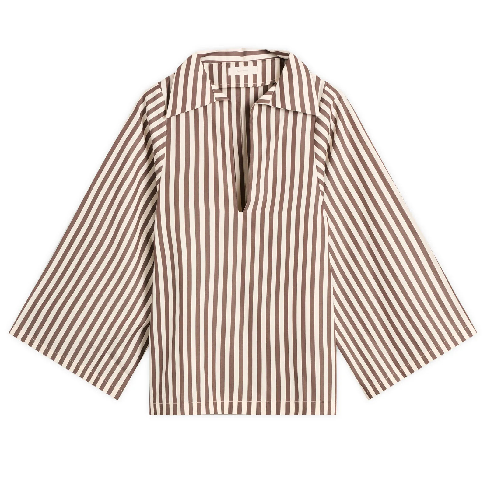 Faithfull The Brand Women's Gaia Stripe Shirt in Norway Stripe Espresso, Size Medium | END. Clothing
