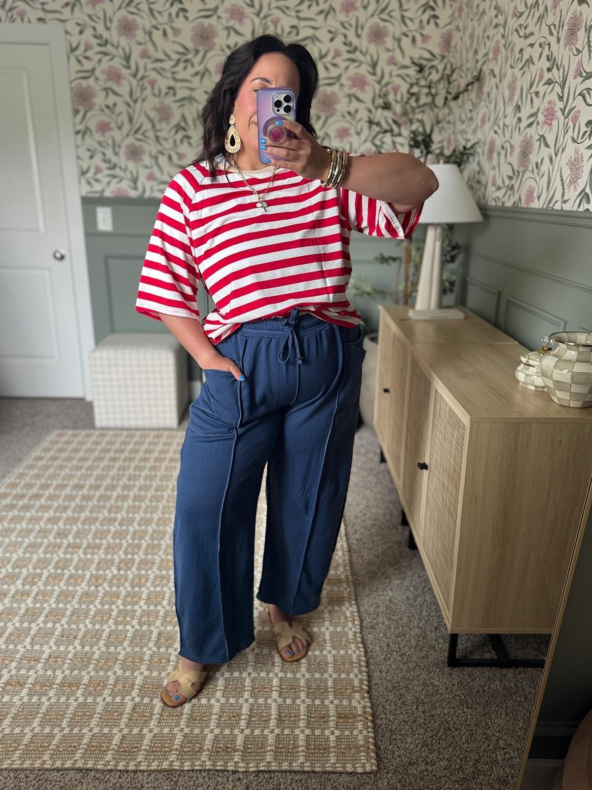 Cute and trendy outfit all from Amazon!! 💁🏻‍♀️❤️ size xl in pants and top!

#LTKMidsize #LTKootd #LTKBeauty