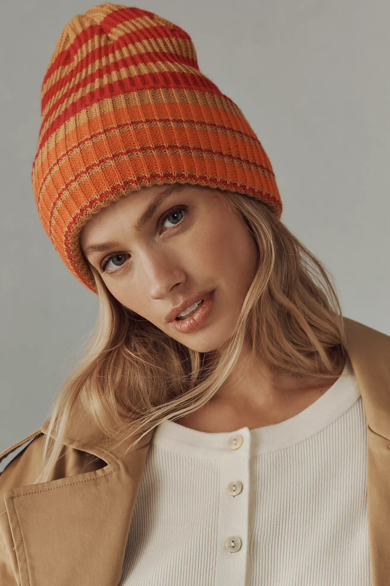 By Anthropologie Ribbed Stripe Beanie | Anthropologie (US)