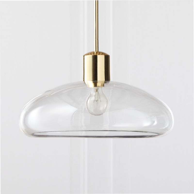 Iona Polished Brass and Clear Glass Modern Pendant Light | CB2 | CB2