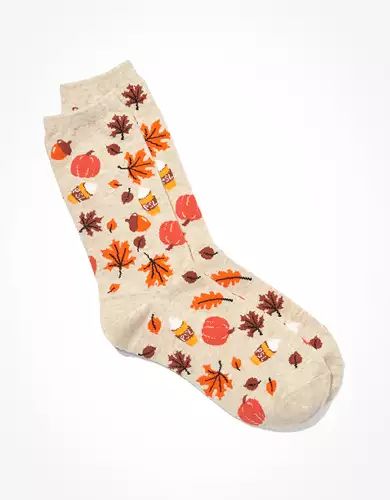 AE Pumpkin Spice Latte Crew Sock | American Eagle Outfitters (US & CA)