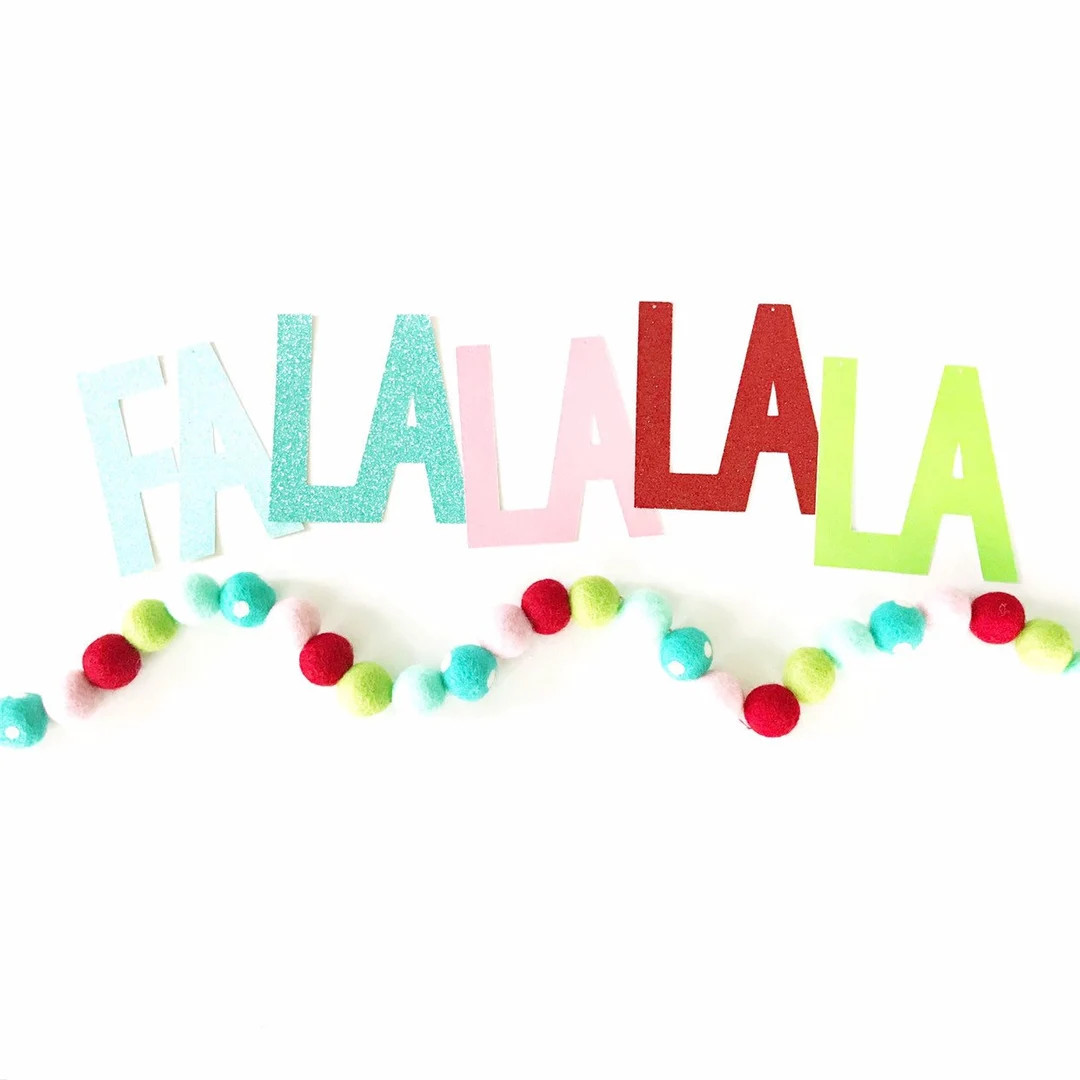 Falalalala Banner Christmas Banner Merry and Bright Banner - Etsy | Etsy (US)