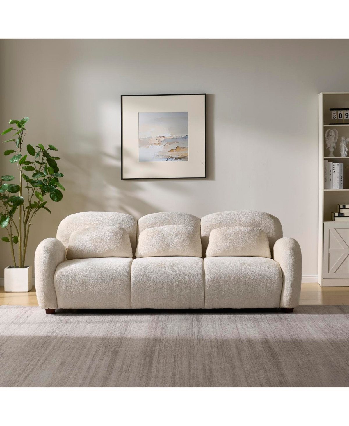 Streamdale Furniture 78 in. Modern 3 Seater Boucle Sofa with 3 Pillows, Beige - Beige | Macy's