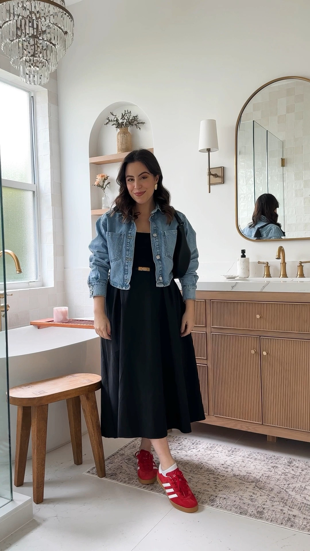 Nothing beats a black maxi and sneakers for a day of exploring! I styled this one with red Adidas Gazelles for some color, plus a denim jacket and leather belt to keep things interesting.

fashion inspo, casual chic, city stroll, it girl look, minimal style, spring style, trendy outfit, denim jacket styling

#LTKootd #LTKU #LTKSeasonal