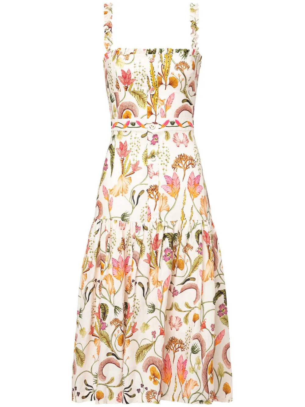 Níspero Habitat embroidered midi dress | Farfetch Global