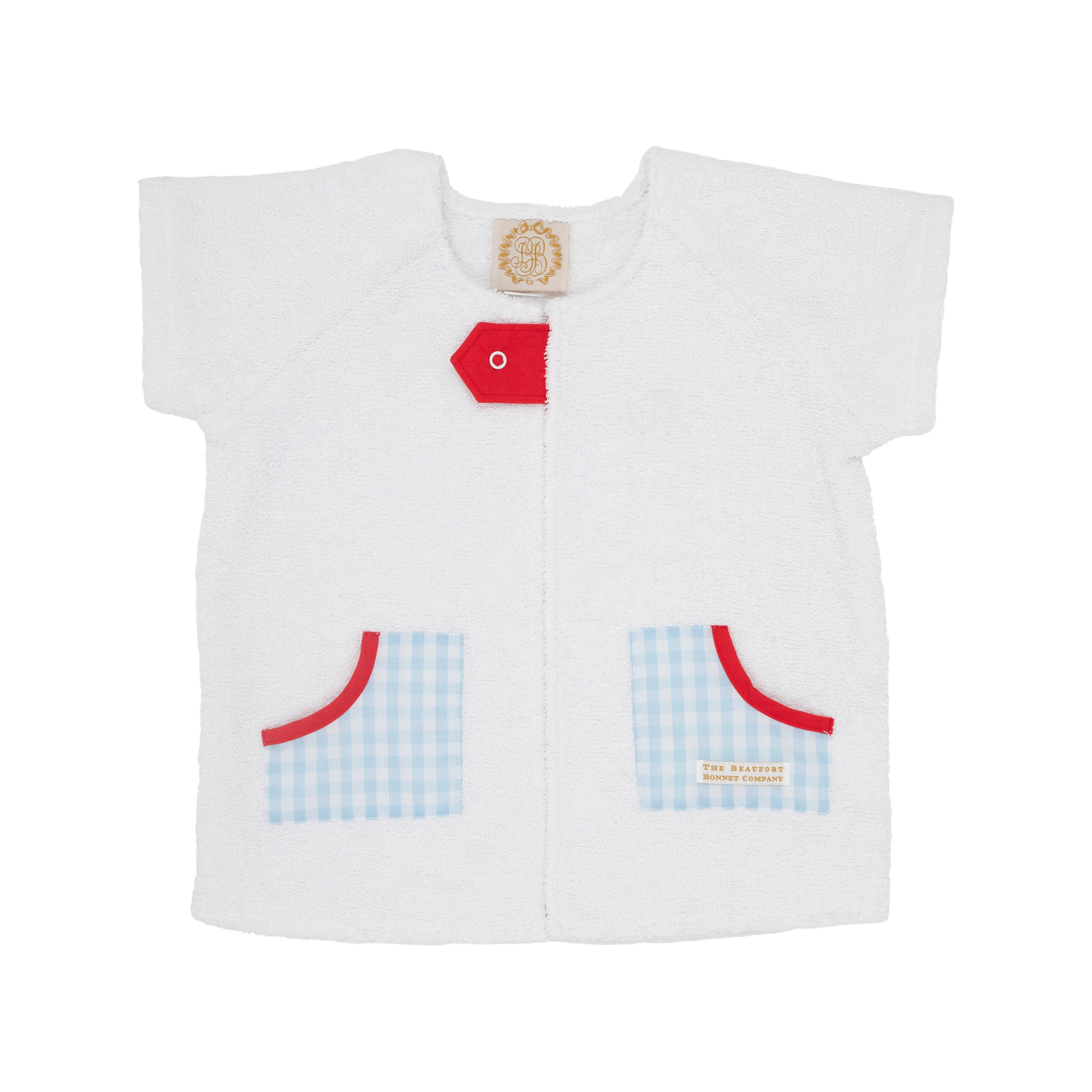 Yacht Club Cover Up - Worth Avenue White with Buckhead Blue Gingham & Richmond Red | The Beaufort Bonnet Company
