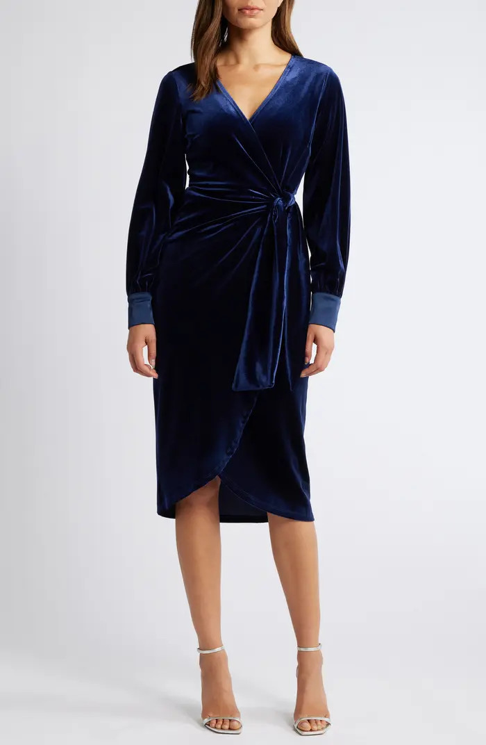 Sam Edelman Stretch Velvet Wrap Dress | Nordstrom | Nordstrom