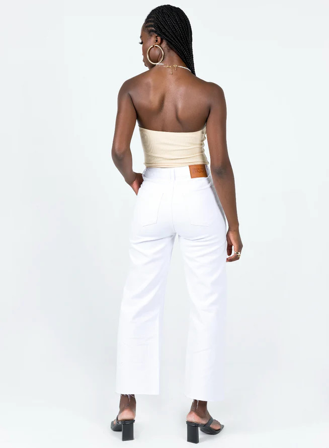Cece Hammer Wide Leg Jeans White | Princess Polly US